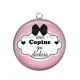 Pendentif Cabochon Argent -  une copine qui déchire