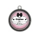 Pendentif Cabochon Argent -  une copine qui déchire