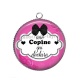 Pendentif Cabochon Argent -  une copine qui déchire
