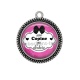 Pendentif Cabochon Argent -  une copine qui déchire