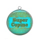 Pendentif Cabochon Argent - super copine