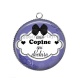 Pendentif Cabochon Argent - une copine qui déchire