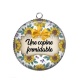 Pendentif Cabochon Argent - une copine formidable
