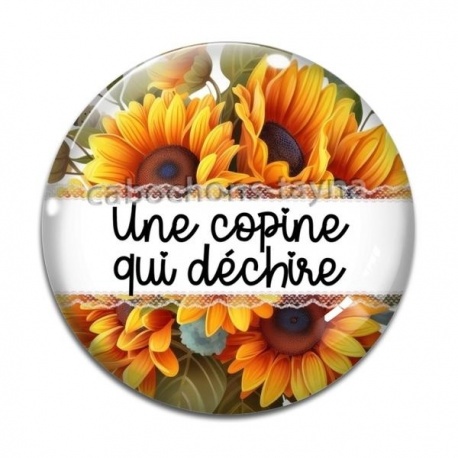 Cabochon Verre - une copine qui déchire