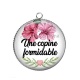 Pendentif Cabochon Argent - une copine formidable