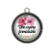 Pendentif Cabochon Argent - une copine formidable