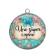 Pendentif Cabochon Argent - super copine