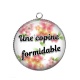 Pendentif Cabochon Argent - copine formidable