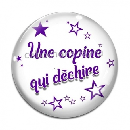 Cabochon Verre - une copine qui déchire