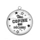 Pendentif Cabochon Argent - une copine qui déchire