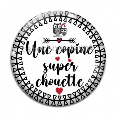 Cabochon Verre - une copine super chouette