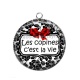Pendentif Cabochon Argent - les copines c'est la vie