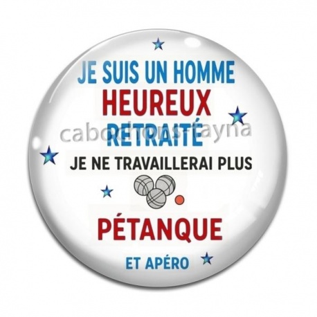 Cabochon Verre - retraité homme