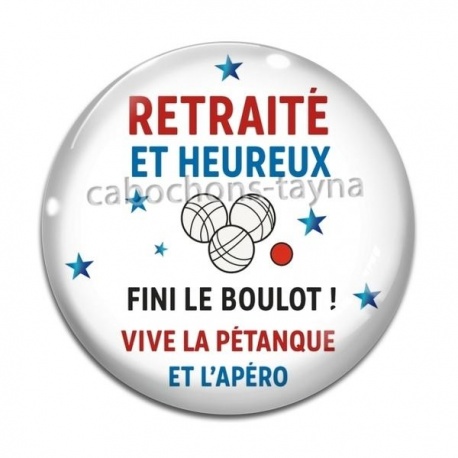 Cabochon Verre - retraité homme