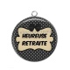 Pendentif Cabochon Argent - heureuse retraite