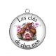 Pendentif Cabochon Argent - les clés de chez moi