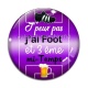 Cabochon Verre - j'peux pas j'ai foot et 3 eme mi temps