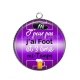 Pendentif Cabochon Argent - j'peux pas j'ai foot et 3 eme mi temps