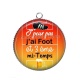 Pendentif Cabochon Argent - j'peux pas j'ai foot et 3 eme mi temps