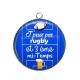Pendentif Cabochon Argent - j'peux pas j'ai rugby et 3 eme mi temps
