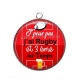 Pendentif Cabochon Argent - j'peux pas j'ai rugby et 3 eme mi temps