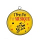 Pendentif Cabochon Argent - j'peux pas j'ai musique