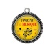 Pendentif Cabochon Argent - j'peux pas j'ai musique