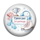 Cabochon Résine - j'peux pas j'ai patinage