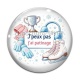 Cabochon Verre - j'peux pas j'ai patinage