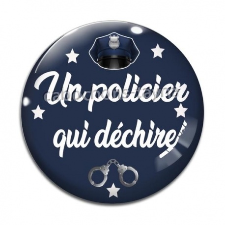 Cabochon Verre - un policier qui déchire