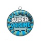 Pendentif Cabochon Argent - super voisine