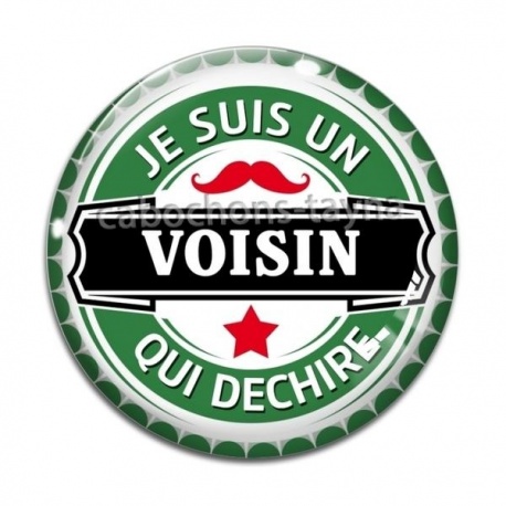 Cabochon Verre - je suis un voisin qui déchire