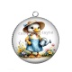 Pendentif Cabochon Argent - canard