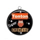 Pendentif Cabochon Argent - tonton super chouette