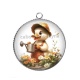 Pendentif Cabochon Argent - canard