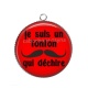 Pendentif Cabochon Argent -  je suis un tonton qui déchire