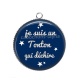 Pendentif Cabochon Argent -  je suis un tonton qui déchire