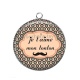 Pendentif Cabochon Argent - je t'aime mon tonton