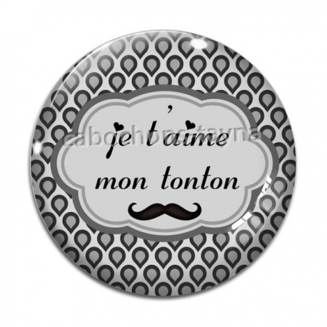Cabochon Verre - je t'aime mon tonton