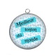 Pendentif Cabochon Argent - meilleur tonton du monde