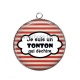 Pendentif Cabochon Argent - je suis un tonton qui déchire