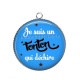 Pendentif Cabochon Argent - je suis un tonton qui déchire