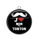 Pendentif Cabochon Argent - j'aime mon tonton