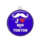 Pendentif Cabochon Argent - j'aime mon tonton