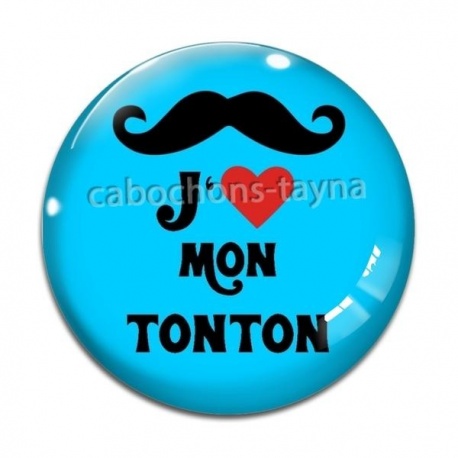 Cabochon Verre - j'aime mon tonton