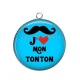 Pendentif Cabochon Argent - j'aime mon tonton
