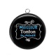 Pendentif Cabochon Argent - meilleur tonton du monde