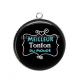Pendentif Cabochon Argent - meilleur tonton du monde