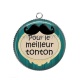 Pendentif Cabochon Argent - pour le meilleur tonton
