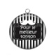 Pendentif Cabochon Argent - pour le meilleur tonton